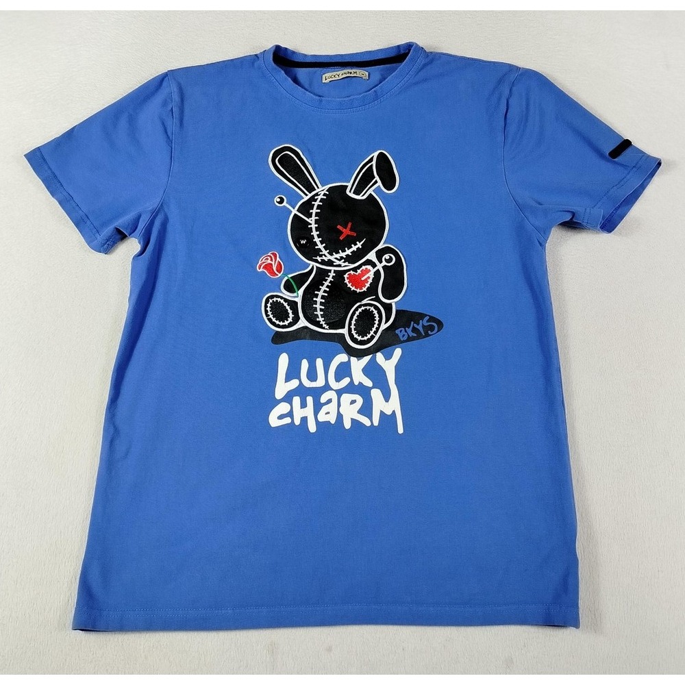 BKYS Lucky Charm Shirt Mens Medium Blue Voodoo Bunny Lucky Charm Streetwear
